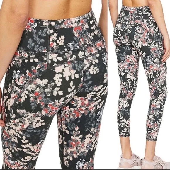 Sweaty Betty Workout 'The Power' 7/8 Leggings Floral Activewear Yoga Sporty Sz S - Picture 8 of 9